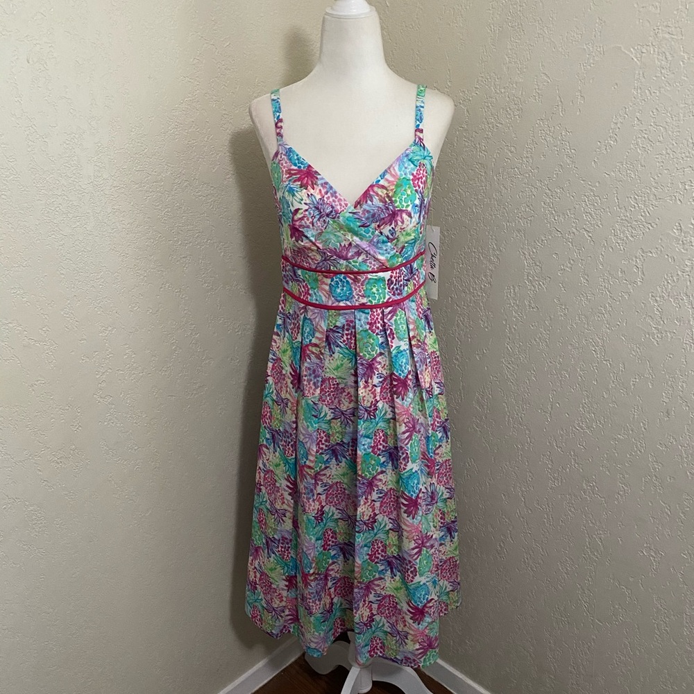 Chetta B. Pineapple Midi Dress - Multicolor